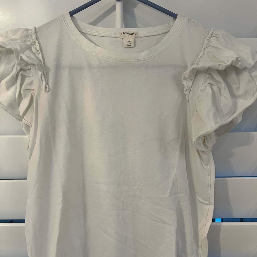 Jcrew crewcuts ruffle sleeve top